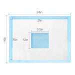 Dog training pad size diagram showing approximately 24 by 18 inches