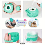 Self-cleaning pet grooming brush for removing loose hair from dogs and cats
